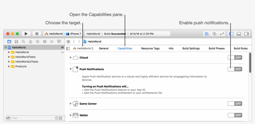 Enable Push Notifications In Xcode, transparent png download