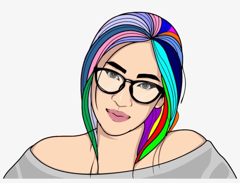 This Free Icons Png Design Of Prismatic Haired Woman, transparent png download