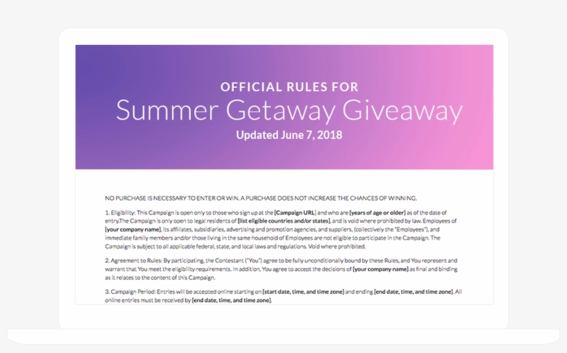 Contest Rules Landing Page, transparent png download