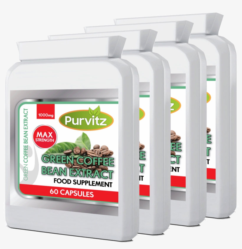 X4 Bottles Green Coffee Bean Extract Appetite Suppressant, transparent png download
