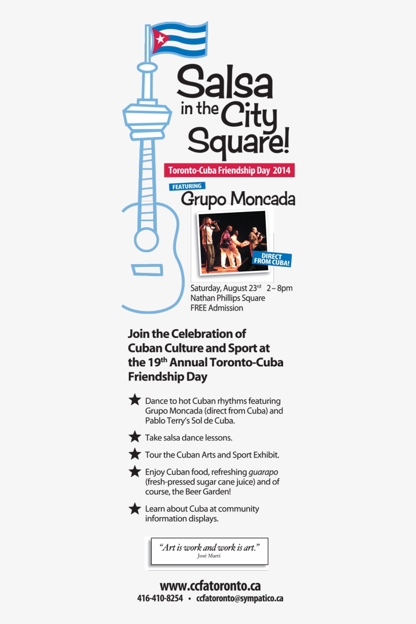 19th Annual Cuba Friendship Day Toronto Saturday, August, transparent png download