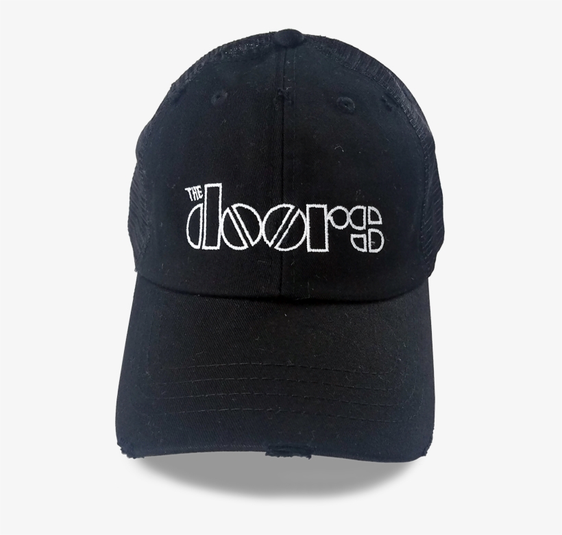The Doors Vintage Distressed Logo Cap Black Front, transparent png download