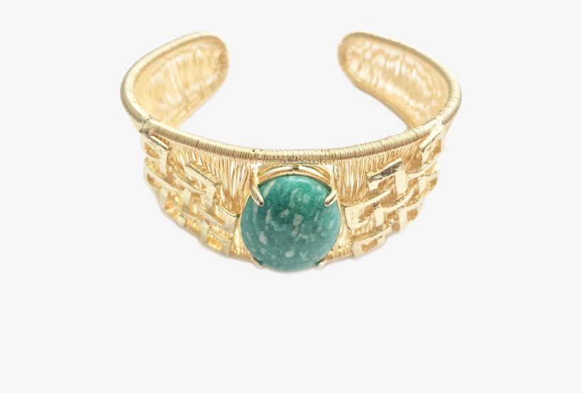 Woven Cabochon Bracelet With Accent Cuff Dark Amazonite, transparent png download
