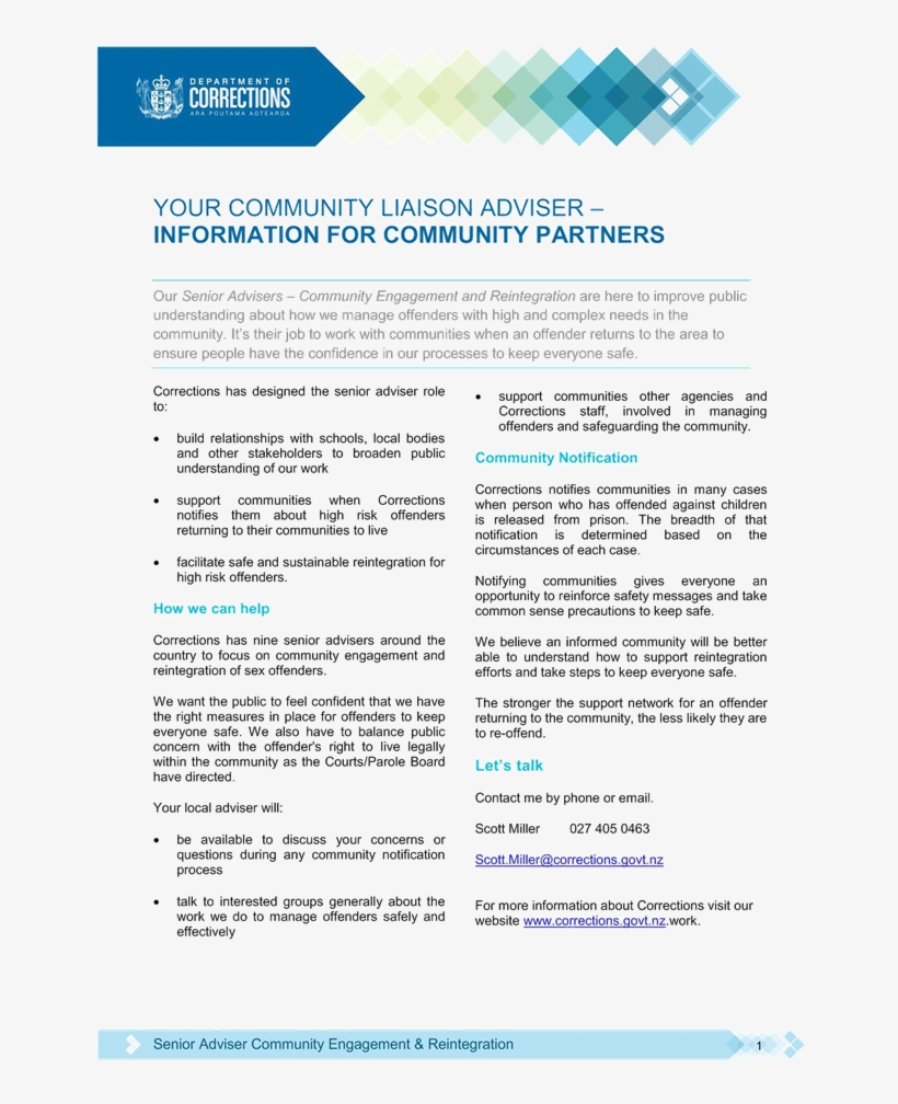 Corrections Community Liaison Advisor, transparent png download