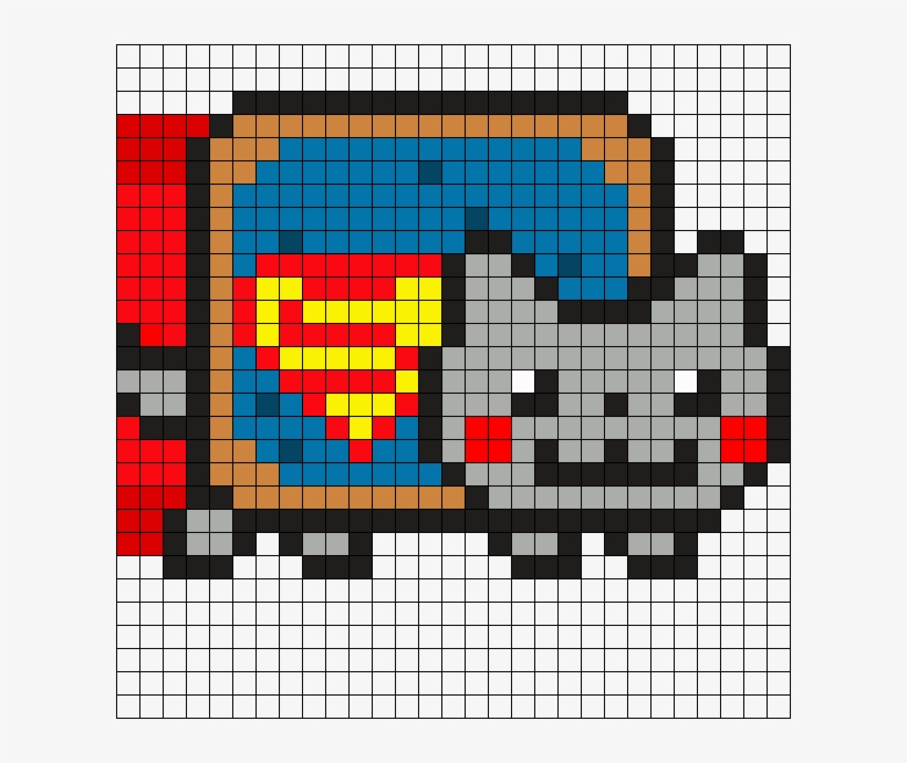 Supernyan Part1 Perler Bead Pattern, transparent png download