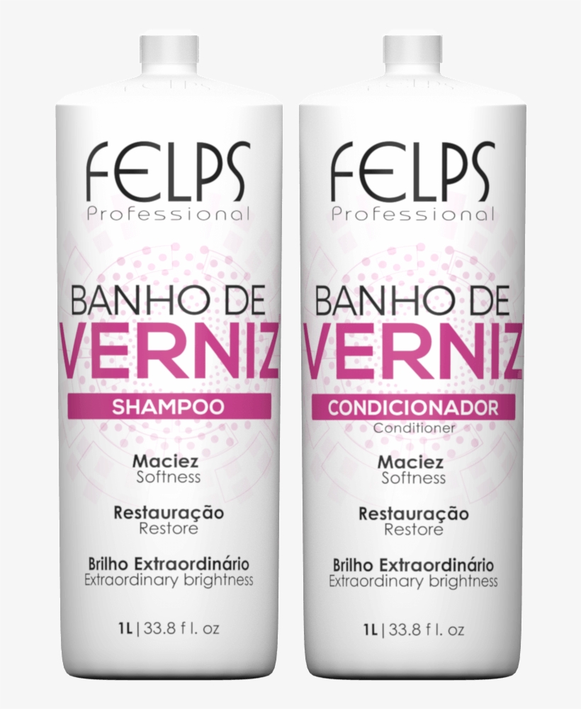 Felps Professional Banho De Verniz Brilho Shampoo Conditioner, transparent png download
