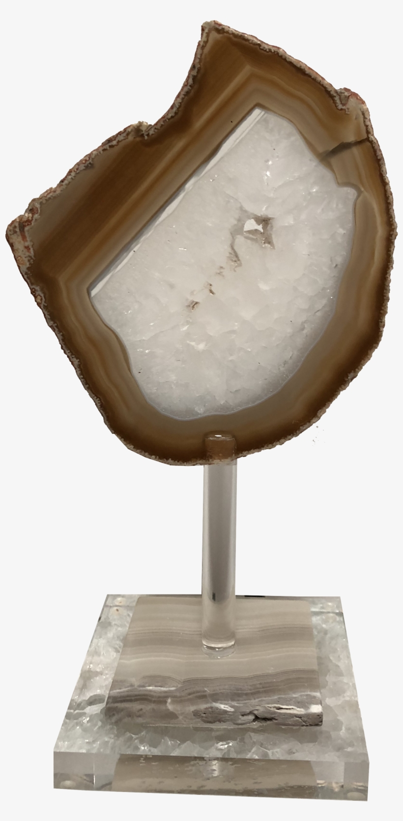 Agate Slice On Onyx And Lucite Base, transparent png download