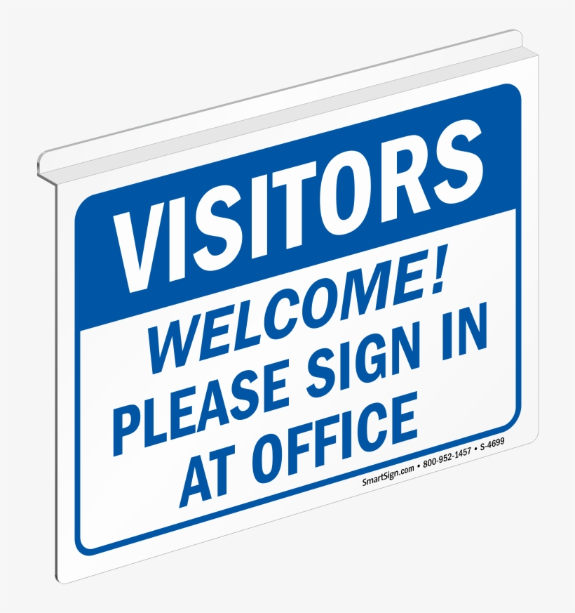 2 Sided Visitors Must Register Z Sign For Ceiling, transparent png download