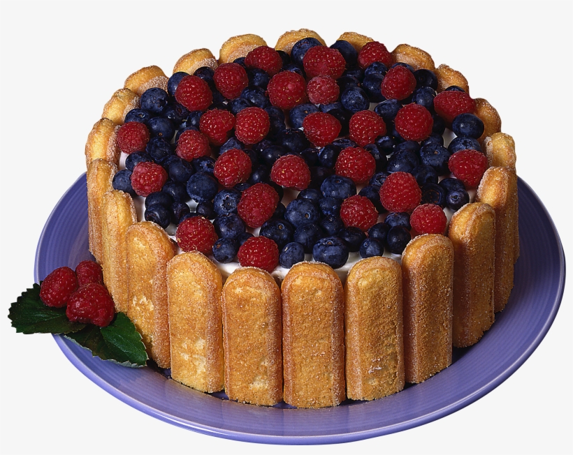 Charlotte Cake With Raspberries And Blueberries Png - Charlotte Cake Png, transparent png download