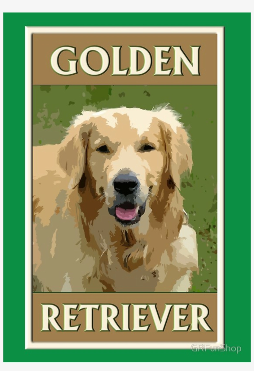 Golden Retriever Art Poster, transparent png download