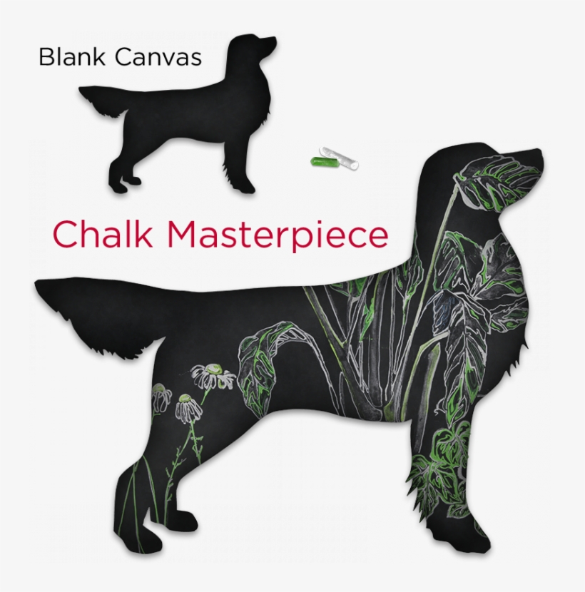 This Golden Retriever Chalkboard Dog Is A Large, Re-positionable - Dog, transparent png download