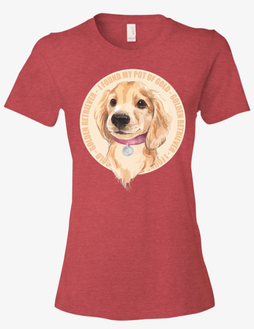 Golden Retriever Design Women's - Love Puppy Golden Retriever Dog T-shirt Ash Small, transparent png download