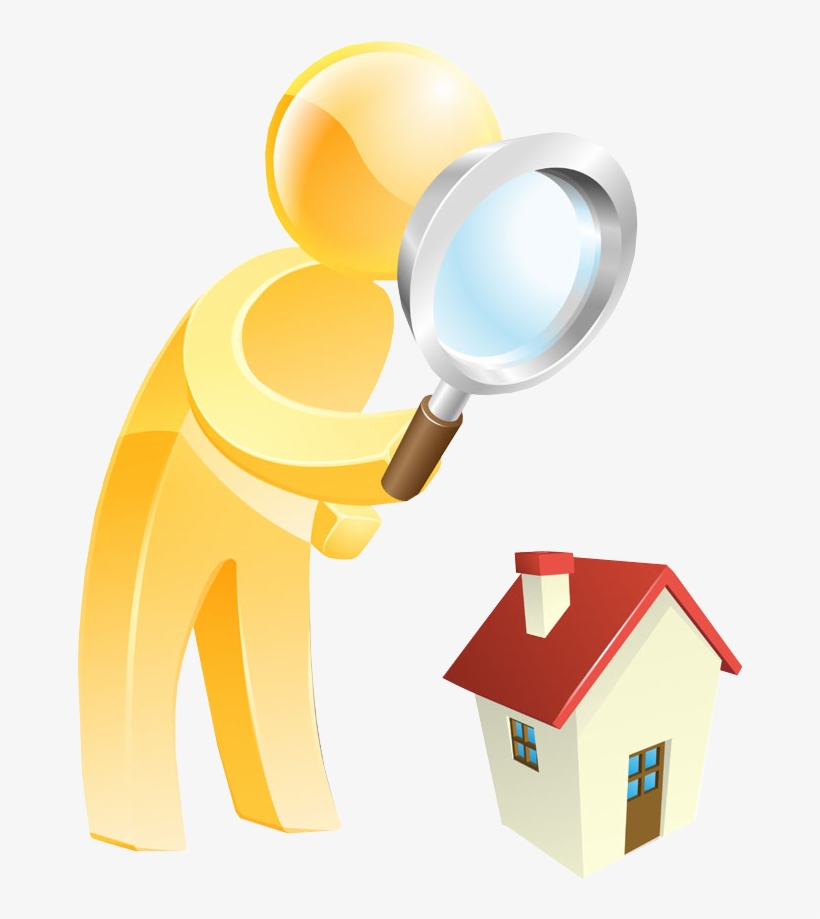 D People With A And House House Magnifying Glass Transparent Png 700x850 Free Download On Nicepng