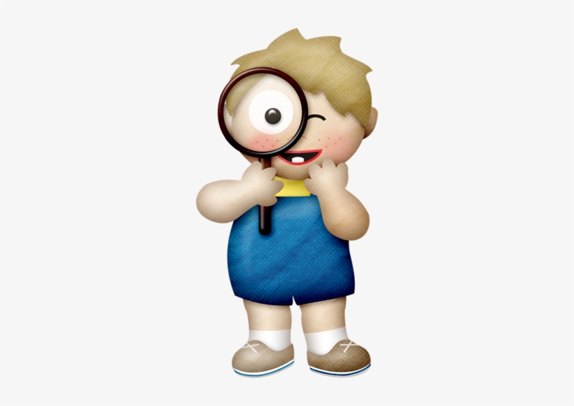 Blond Haired Boy W/magnifying Glass - Png Lupa Animada, transparent png download