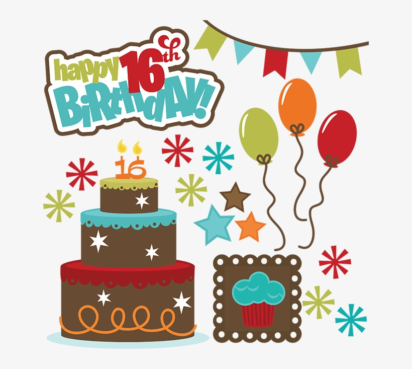 Winter Wonderland Sweet 16 Clipart - Happy Birthday 16 Png, transparent png download
