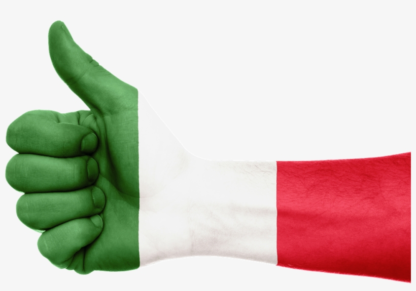 Objects - Italian Flag Thumbs Up, transparent png download