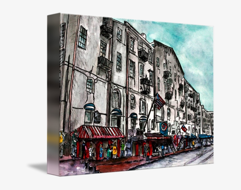 Savannah Georgia River Street Watercolour Painting - Cityscape Drawing, transparent png download