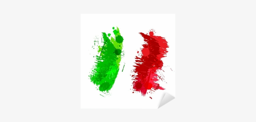 Colored Splashes In Abstract Shape, Italian Flag Sticker - Flag Of Italy, transparent png download