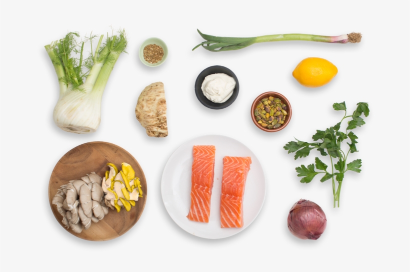 Dukkah-spiced Salmon With Spring Vegetable & Oyster - Vegetables Top View Png, transparent png download