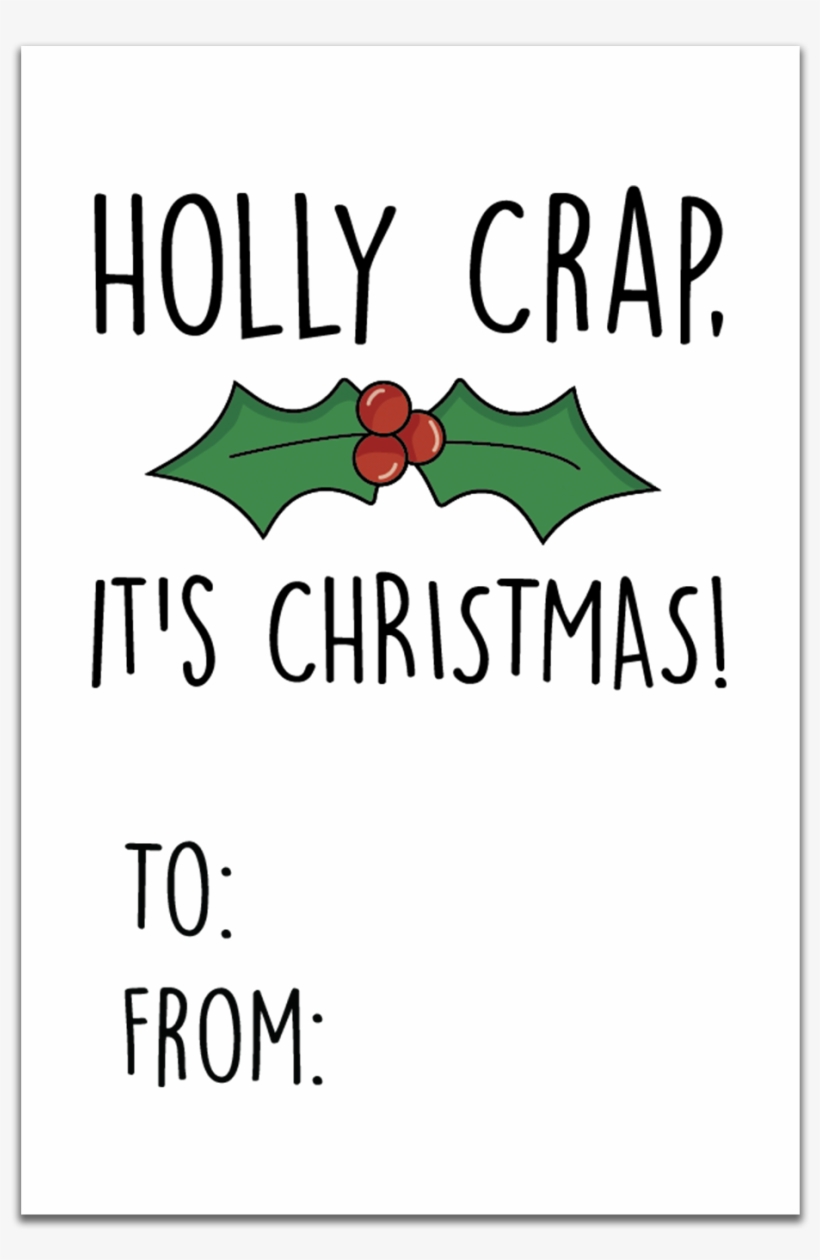 Gt012 Holly Crap, It's Christmas Gift Tags - Cafepress Promoted To Grandpa Tile Coaster, transparent png download