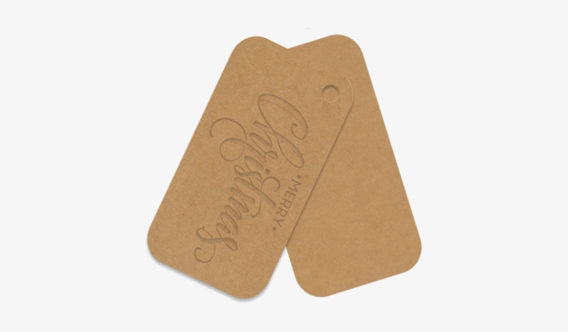 Gift Tags Debossed Merry Christmas On Kraft - Christmas Day, transparent png download