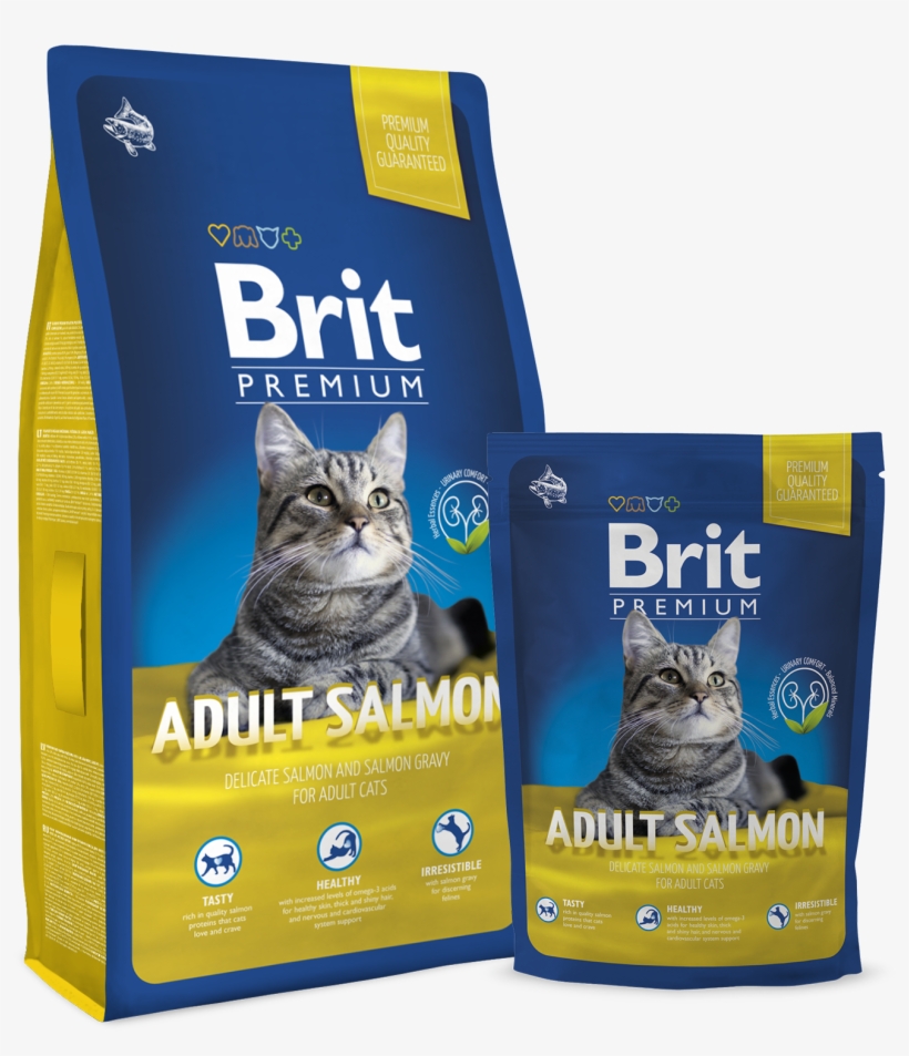 Brit Premium Cat Adult Salmon - Brit Cat Food, transparent png download