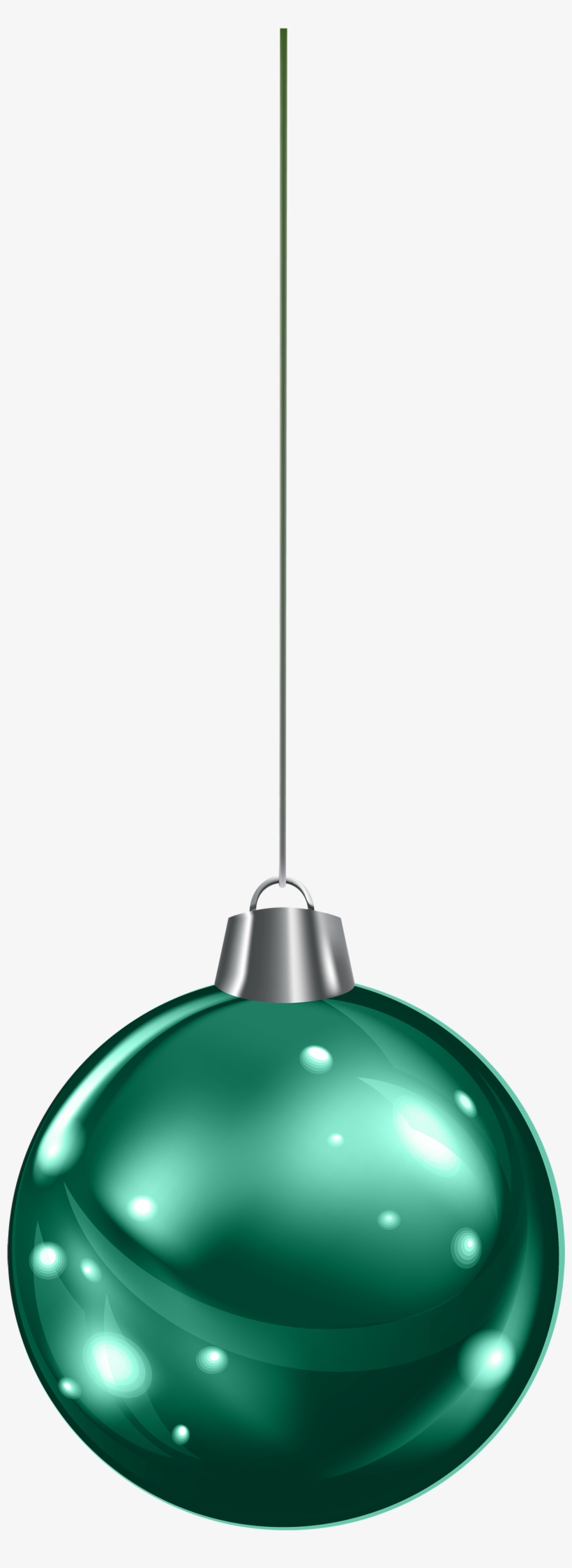 Hanging Green Christmas Ball Png Clipart - Green Christmas Ball Png, transparent png download