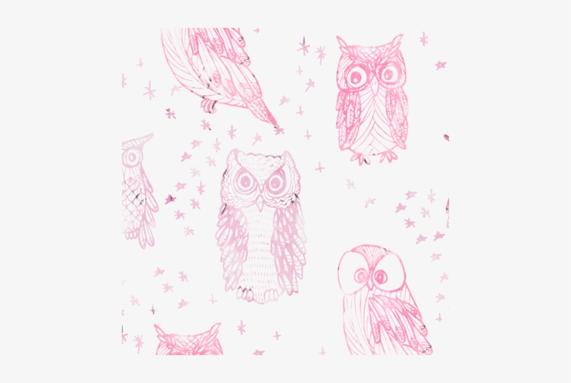 Watercolor Owl In Ombre Orchid Fabric By Emilysanford - Black, Pink, And Blue Custom Wallpaper By Emilysanford, transparent png download