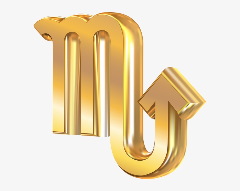 Scorpio 3d Gold Zodiac Sign Png Clip Art Image - Clip Art, transparent png download