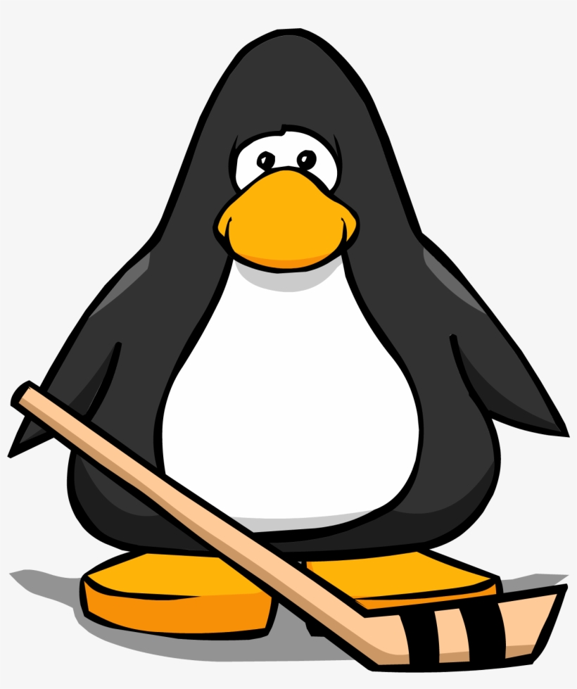 Hockey Stick From A Player Card - Penguin With Hockey Stick, transparent png download