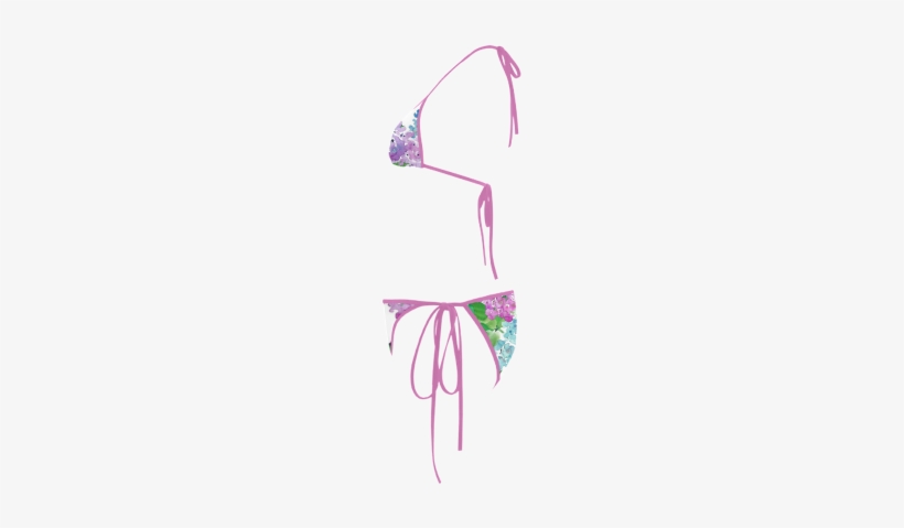 Watercolor Hydrangea Custom Bikini Swimsuit - Bikini, transparent png download