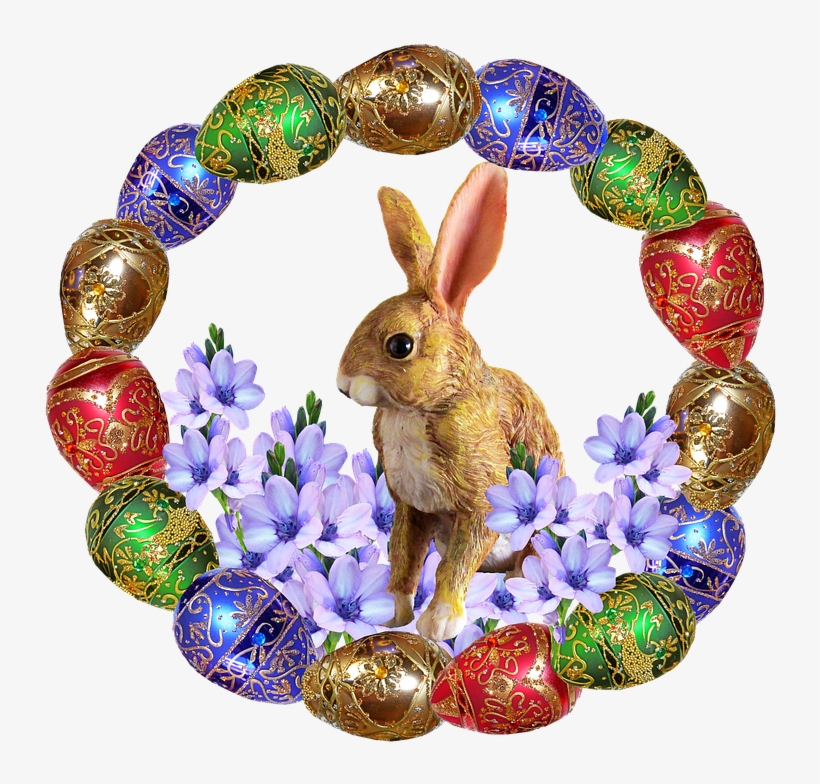 Easter, Eggs, Rabbit, Frame, Decoration - Easter, transparent png download