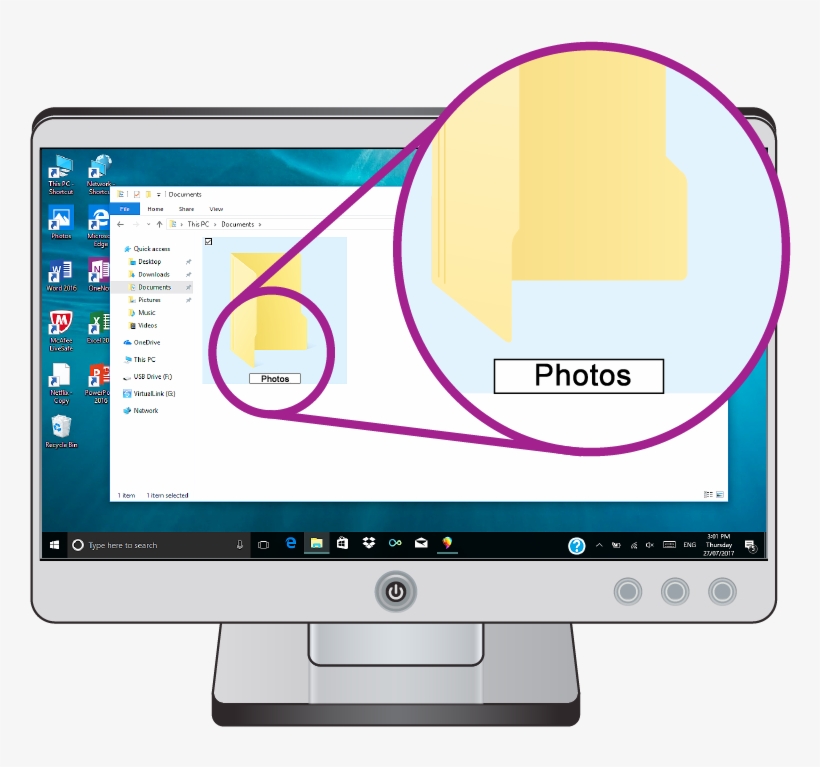 A Close Up Of The Windows Folder Named Photos, transparent png download