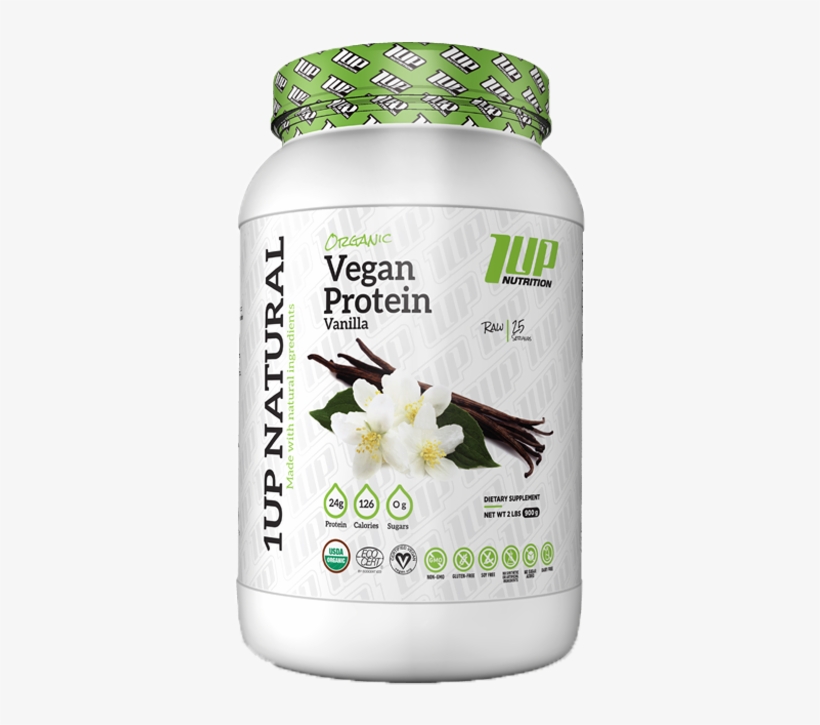 1up Nutrition Vegan Vanilla Protein Powder, transparent png download