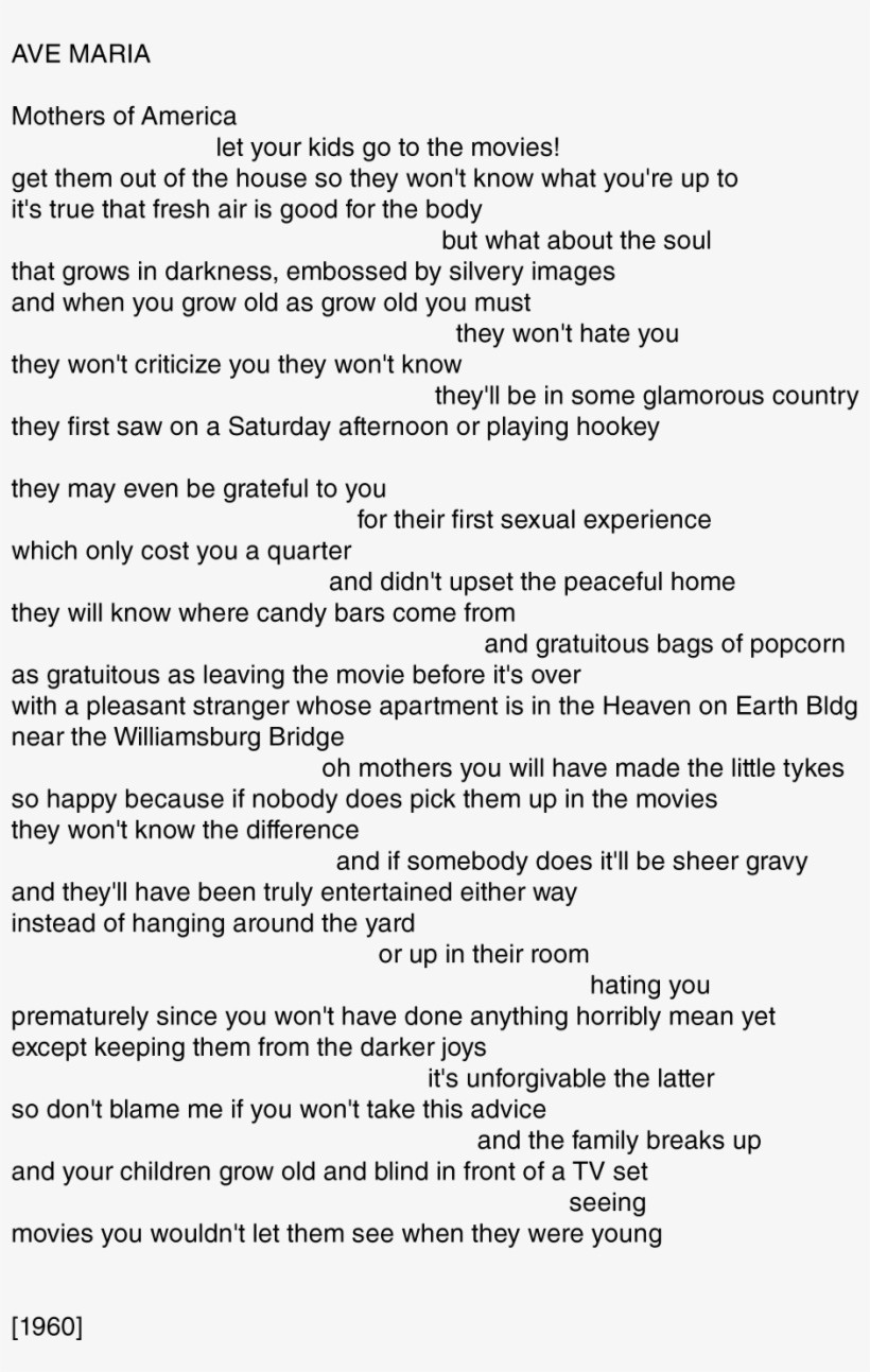 Copyright © 1964 By Frank O'hara, transparent png download