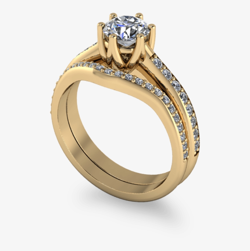 Diamond Set Shaped Wedding Band, transparent png download