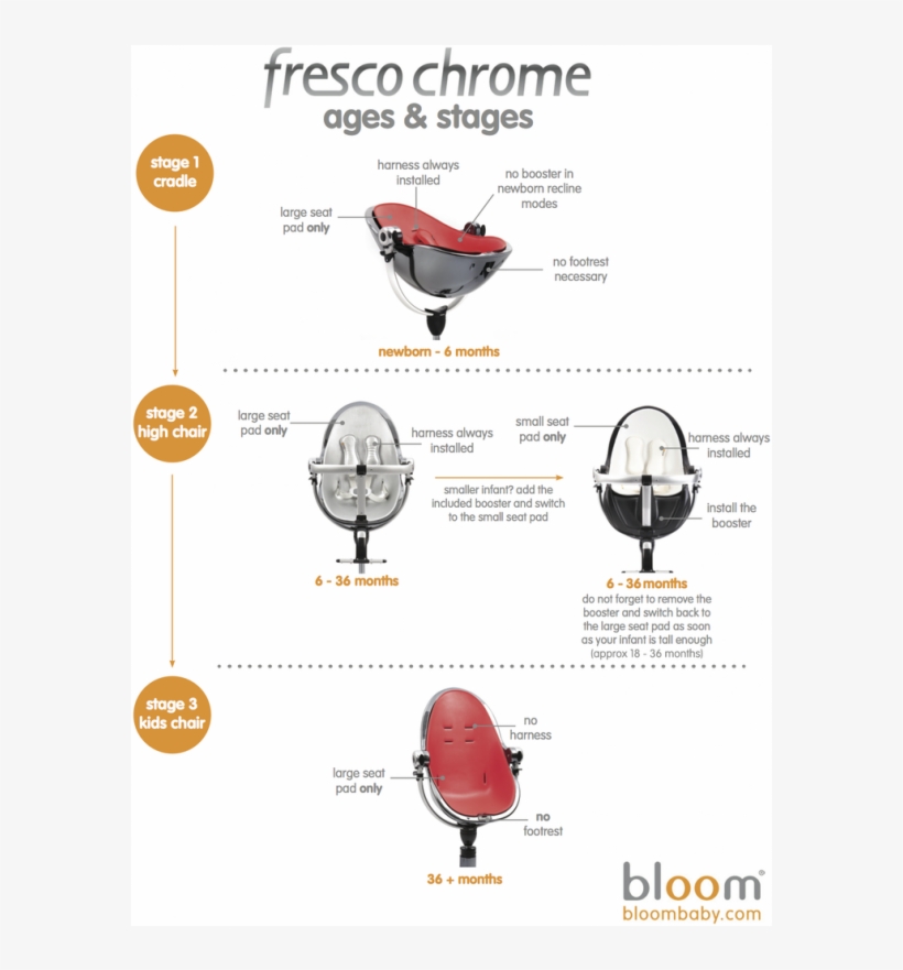Bloom Fresco Chrome Contemporary Baby Chair, transparent png download