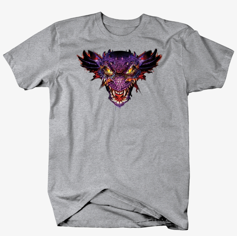 Scary Purple Dragon Head Looking Custom Tshirt, transparent png download