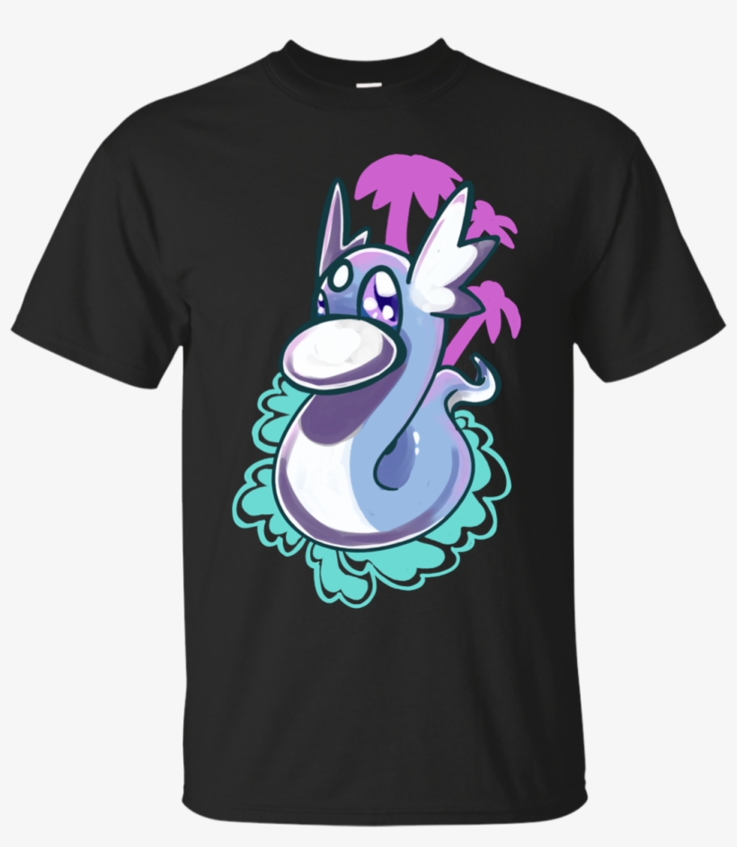 Vaporwave Dratini Generation I Cotton T-shirt, transparent png download