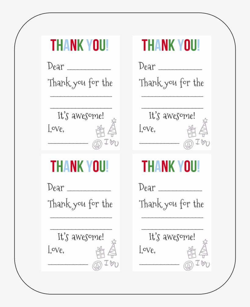 Free Fill In The Blank Thank You Cards, transparent png download