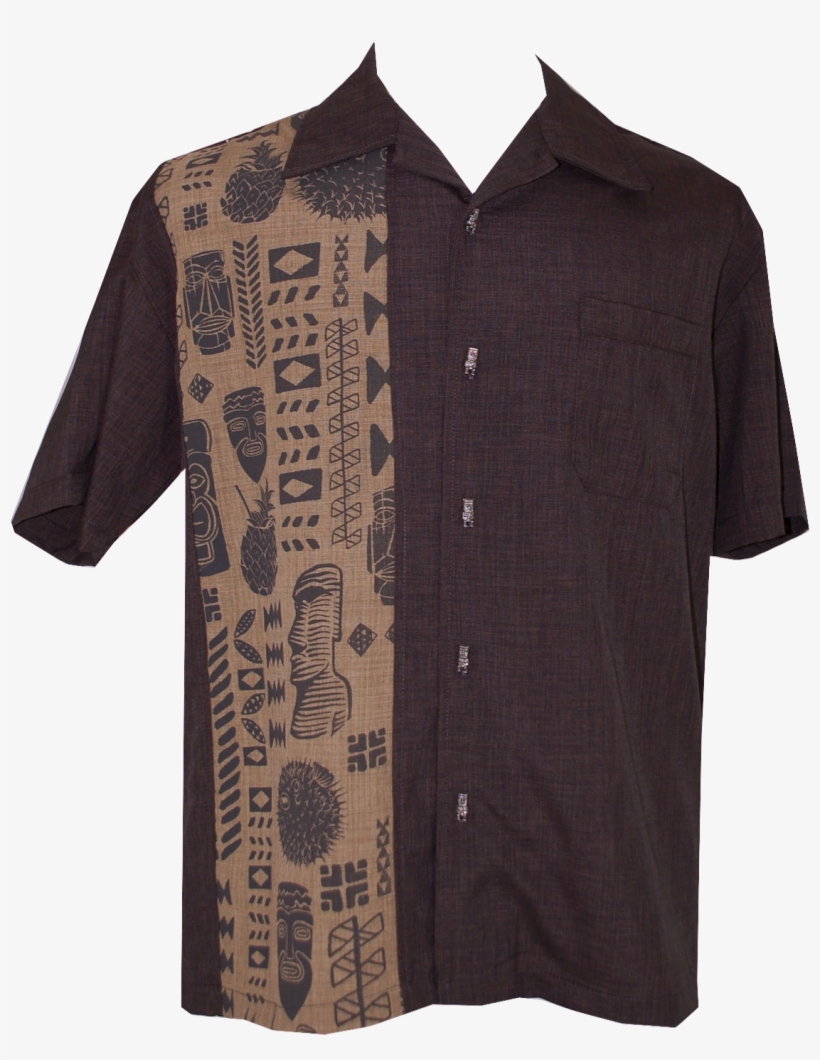 Mens Tiki Button Camp Shirt ~ The Big Island, transparent png download