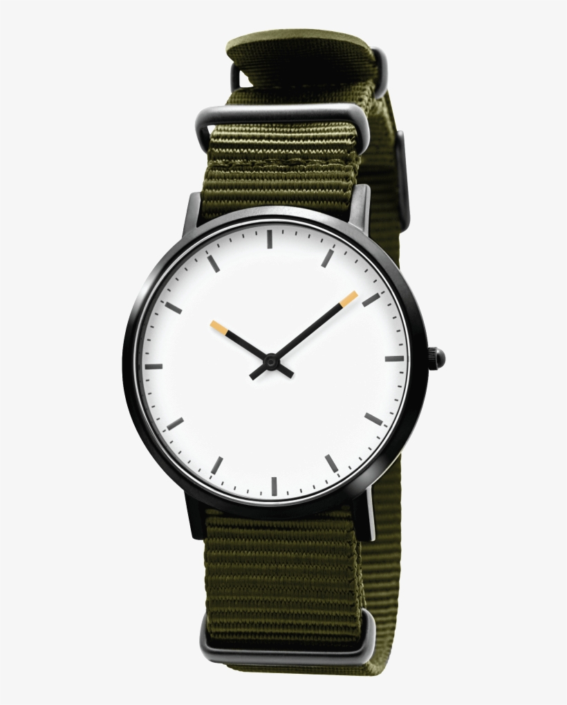 Green Olive Nato Strap Minimalist Blank Dial, No Logo, transparent png download