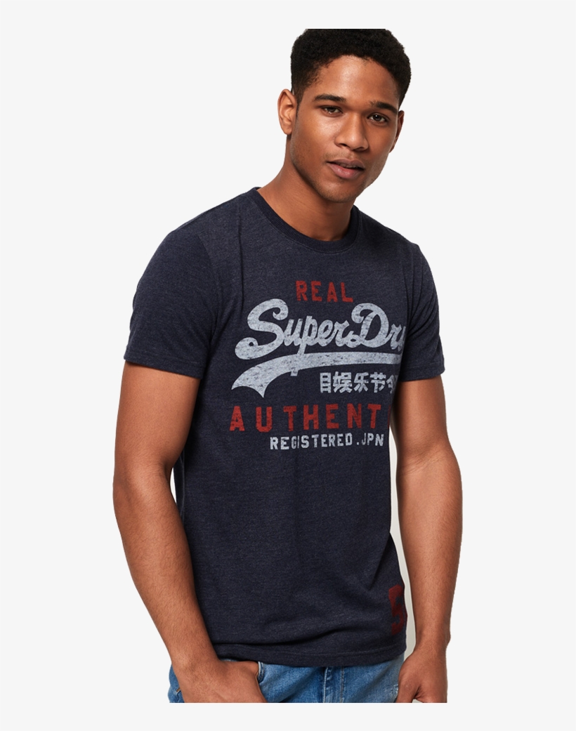 Superdry Men's Vintage Authentic Duo Tee Navy, transparent png download