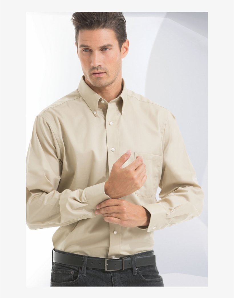 Van Heusen Men's Dress Twill Long Sleeves Shirt, transparent png download