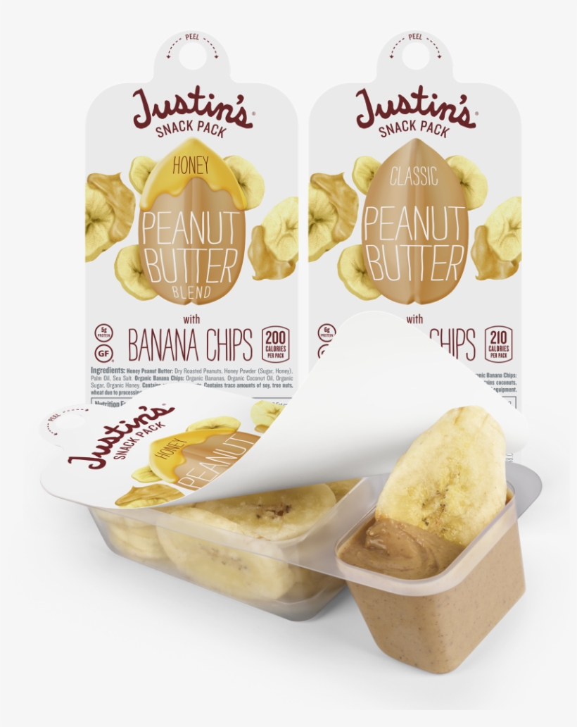 Bananas With Peanut Butter Png Vector Freeuse - Justin's Peanut Butter Snack Pack, transparent png download