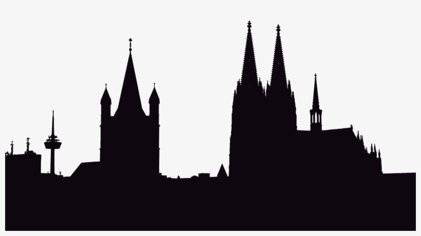 Cologne Silhouette Skyline Drawing Free Commercial - Cathedral Silhouette, transparent png download