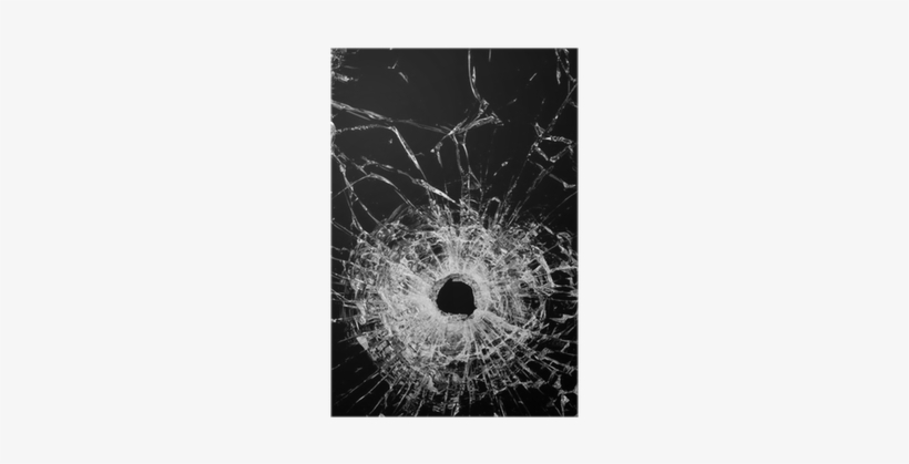 Broken Glass Isolated On Black - Backgrounds Bullet Holes Iphone 7, transparent png download
