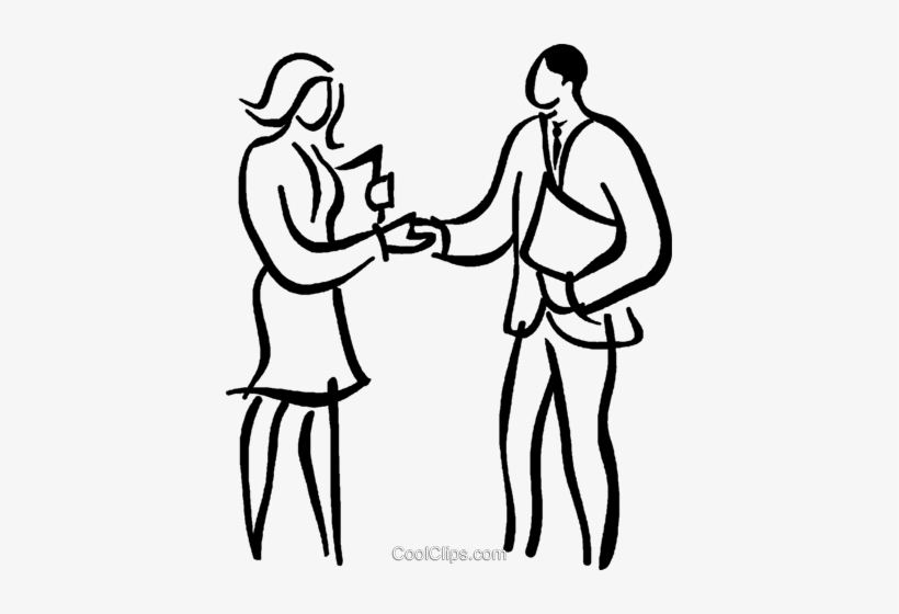Business People Shaking Hands Royalty Free Vector Clip - Talking To Others Drawing, transparent png download