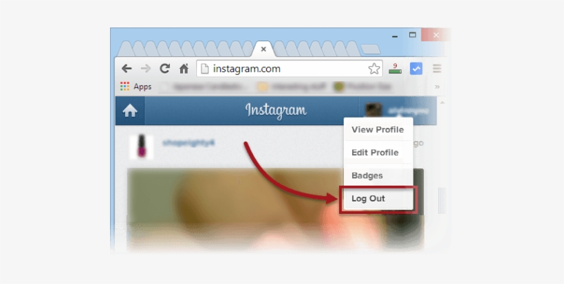 Image - Log Out From Instagram, transparent png download