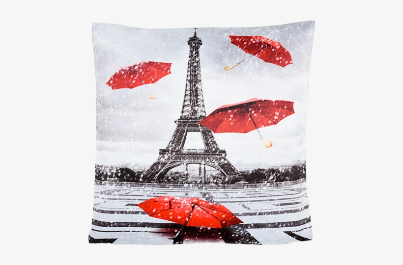 Image For 20x20" Grey Decorative Pillow With Eiffel - Throw Pillow, transparent png download